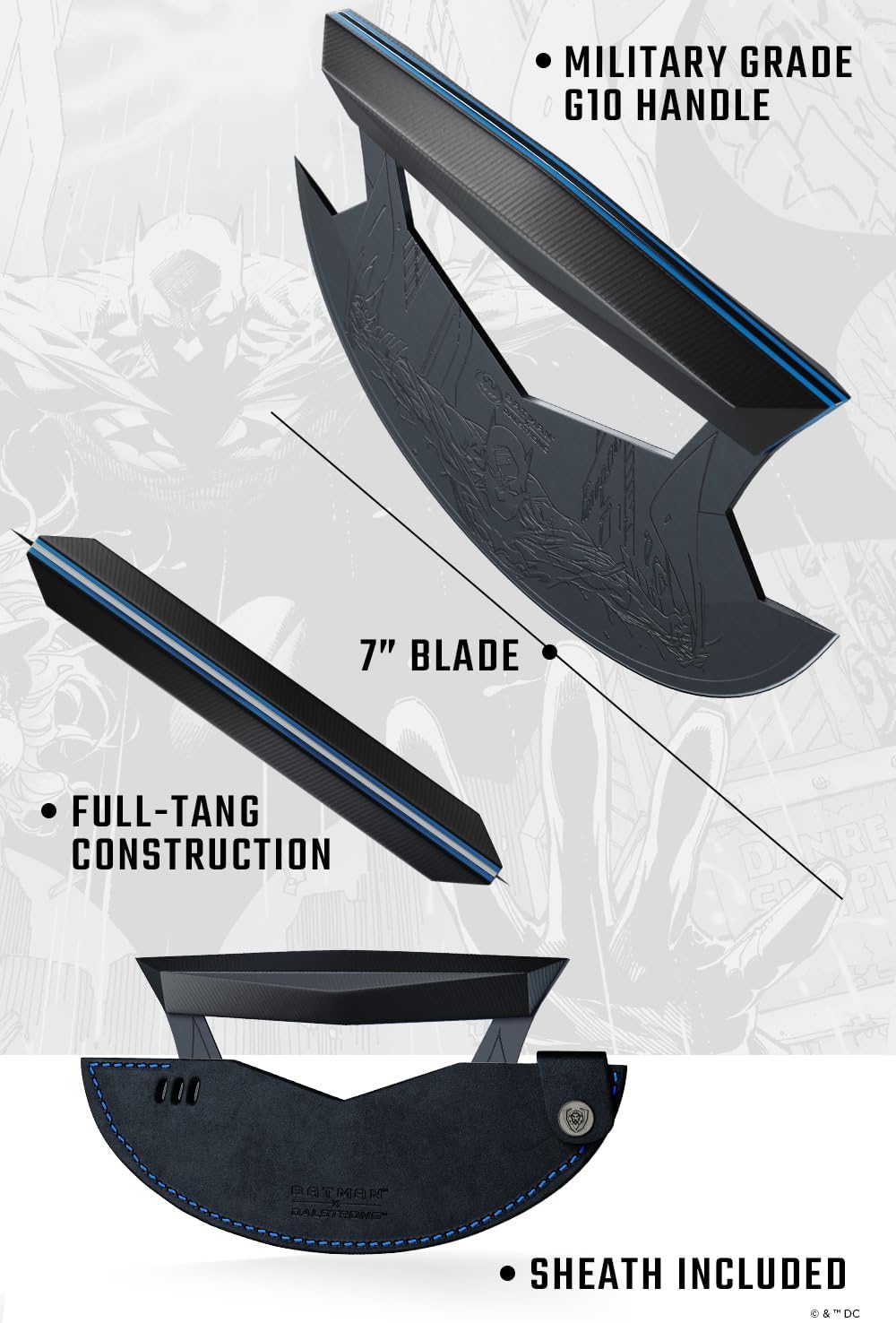 8" Chef Knife - Batman™ Official Shadow Black DC Edition