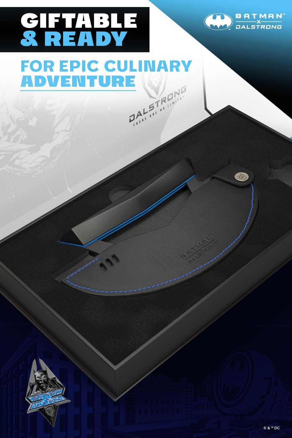 8" Chef Knife - Batman™ Official Shadow Black DC Edition