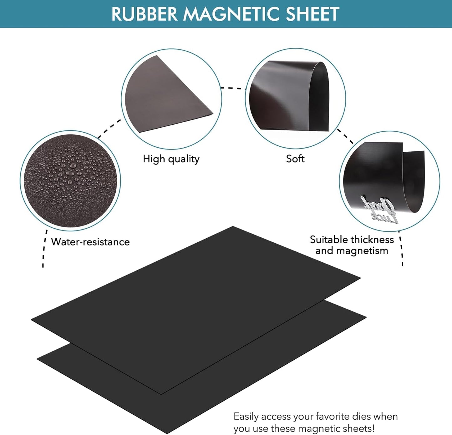 10 PCS 7x5inch Rubber Soft Magnet Sheet for Metal Cutting Dies Storage Orangize Crafts Tool Scrapbooking Arts and Crafts Flexible Placement Mats 0.5mm Thickness