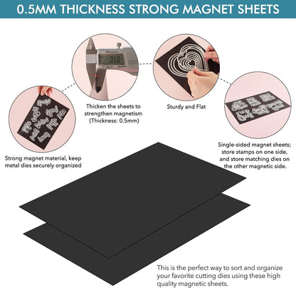 10 PCS 7x5inch Rubber Soft Magnet Sheet for Metal Cutting Dies Storage Orangize Crafts Tool Scrapbooking Arts and Crafts Flexible Placement Mats 0.5mm Thickness