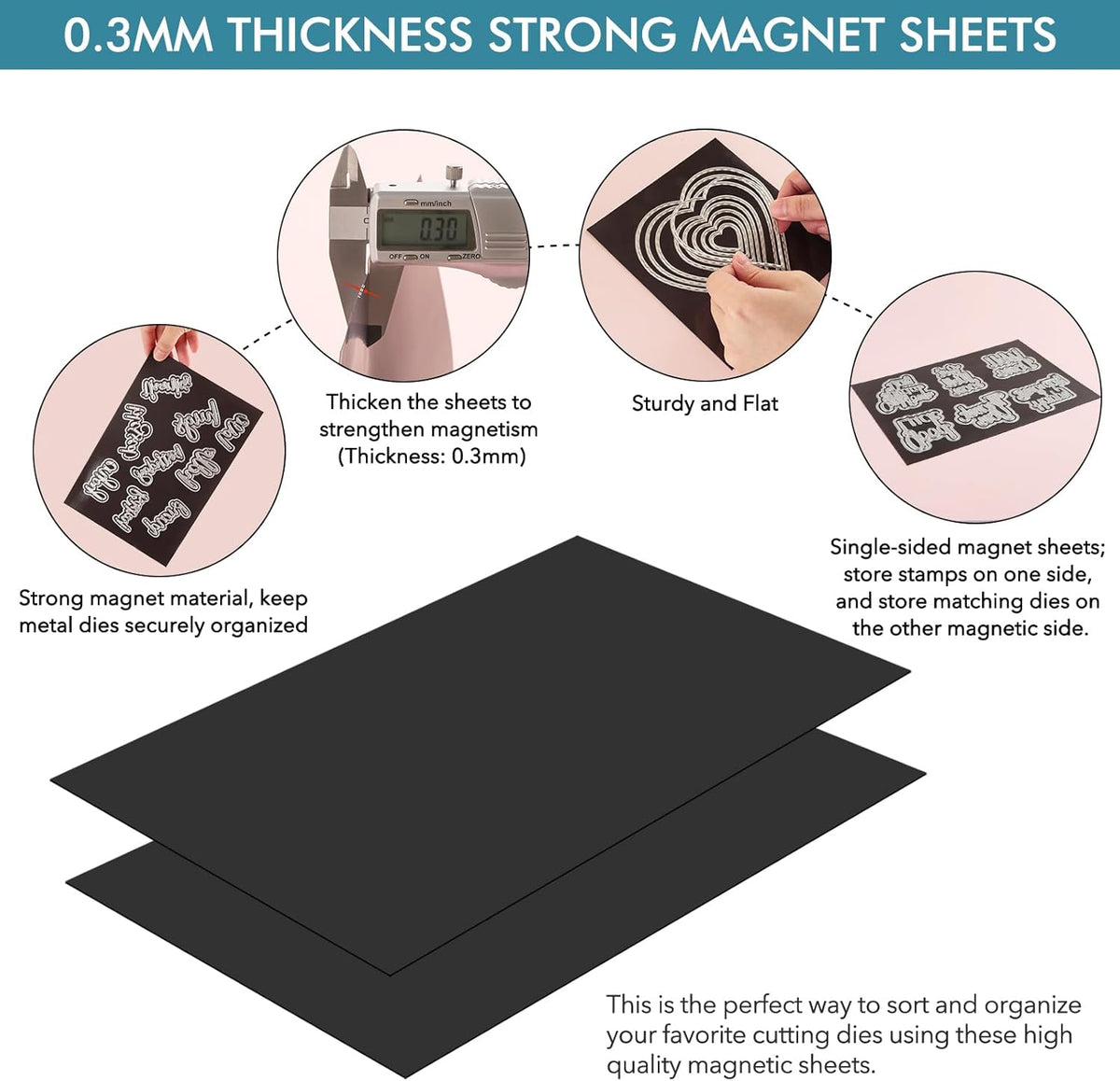 10 PCS 7x5inch Rubber Soft Magnet Sheet for Metal Cutting Dies Storage Orangize Crafts Tool Scrapbooking Arts and Crafts Flexible Placement Mats 0.5mm Thickness