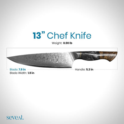 Damascus Kitchen Knife Set | 67-Layer Damascus Steel | Professional Japanese Chef Knife Set | Ergonomic Wood & Resin Handle | Gift Box Included (Black, 5-Piece Set)