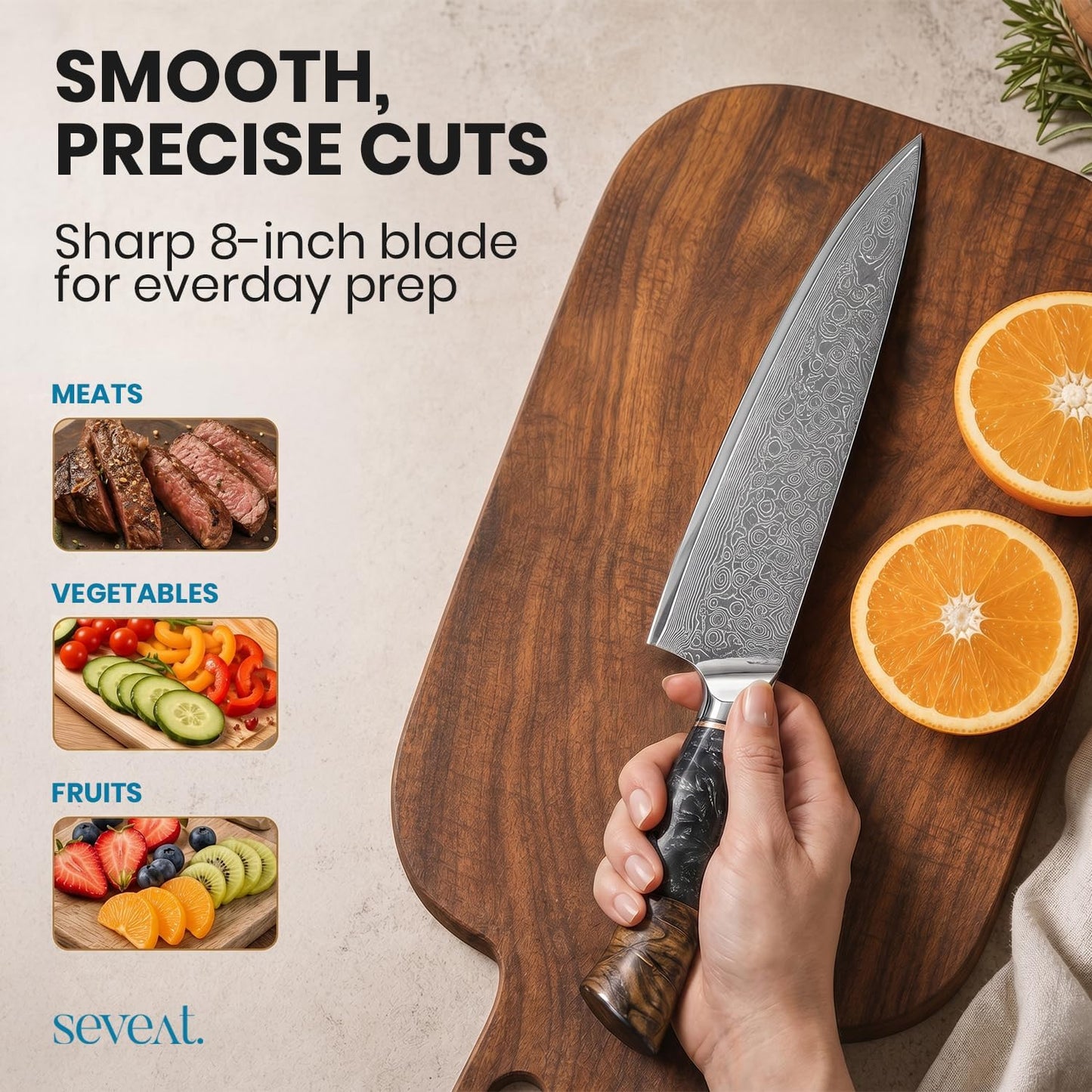 Damascus Kitchen Knife Set | 67-Layer Damascus Steel | Professional Japanese Chef Knife Set | Ergonomic Wood & Resin Handle | Gift Box Included (Black, 5-Piece Set)
