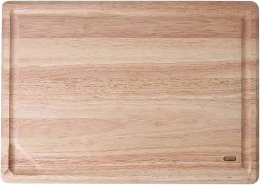 Rubberwood Pour Spout Cutting Board – 21" x 15" x 1" | Juice Groove, Easy-Pour Corner, Heavy-Duty Wood Board for Carving & Chopping