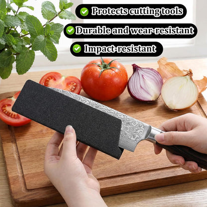 8 Inch Chef Knife Sheath, Black ABS Kitchen Knife Cover Sleeves with Felt Lining, Universal Blade Edge Guard Protector for 6-8 Inch Knives Sleeves Home Kitchen