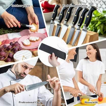 8 Inch Chef Knife Sheath, Black ABS Kitchen Knife Cover Sleeves with Felt Lining, Universal Blade Edge Guard Protector for 6-8 Inch Knives Sleeves Home Kitchen