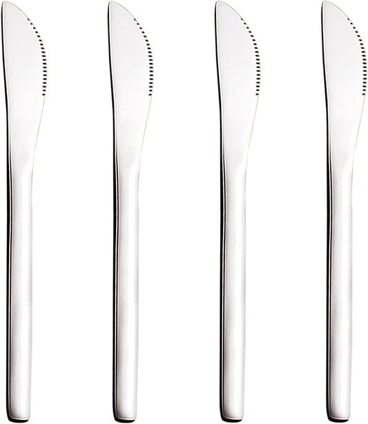 5.8in 4-Piece Dessert Knives Set Stainless Steel Kids Dinner Knife Appetizer Fruit Snack Serving Knives Small Flatware Set
