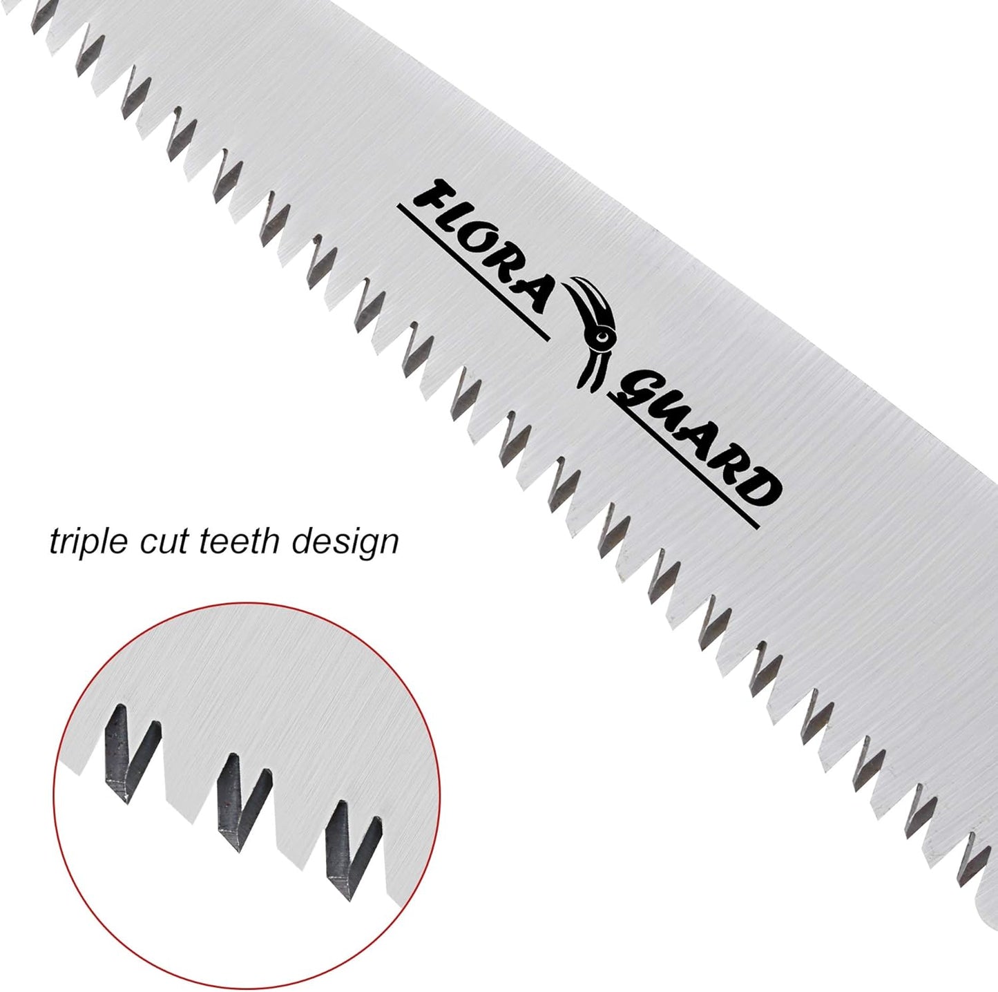 7.7-Inch Folding Hand Saw, Pruning Saw with Trible-Cut Razor Teeth for Wood Cutting, Tree Trimming, Professional Camping Gardening Tools (Orange)
