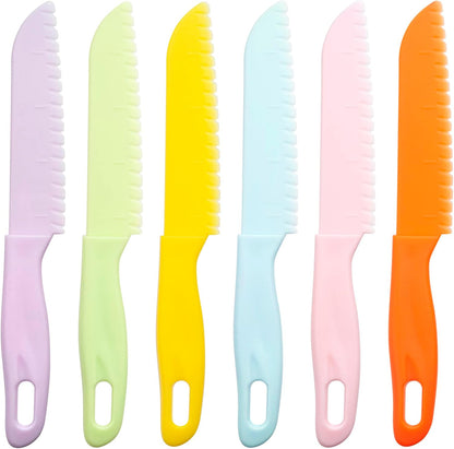 6 Pieces Plastic Fruit Knife: Food-Grade, Kid Kitchen Knife Set Safe