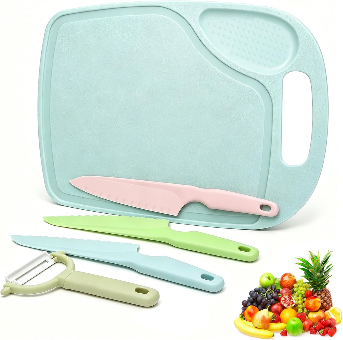 6 Pieces Plastic Fruit Knife: Food-Grade, Kid Kitchen Knife Set Safe