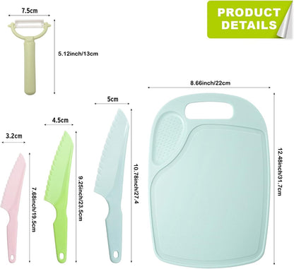 6 Pieces Plastic Fruit Knife: Food-Grade, Kid Kitchen Knife Set Safe