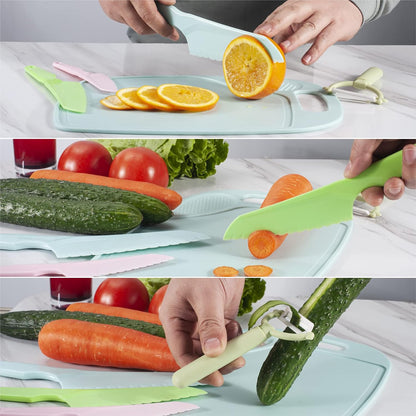 6 Pieces Plastic Fruit Knife: Food-Grade, Kid Kitchen Knife Set Safe