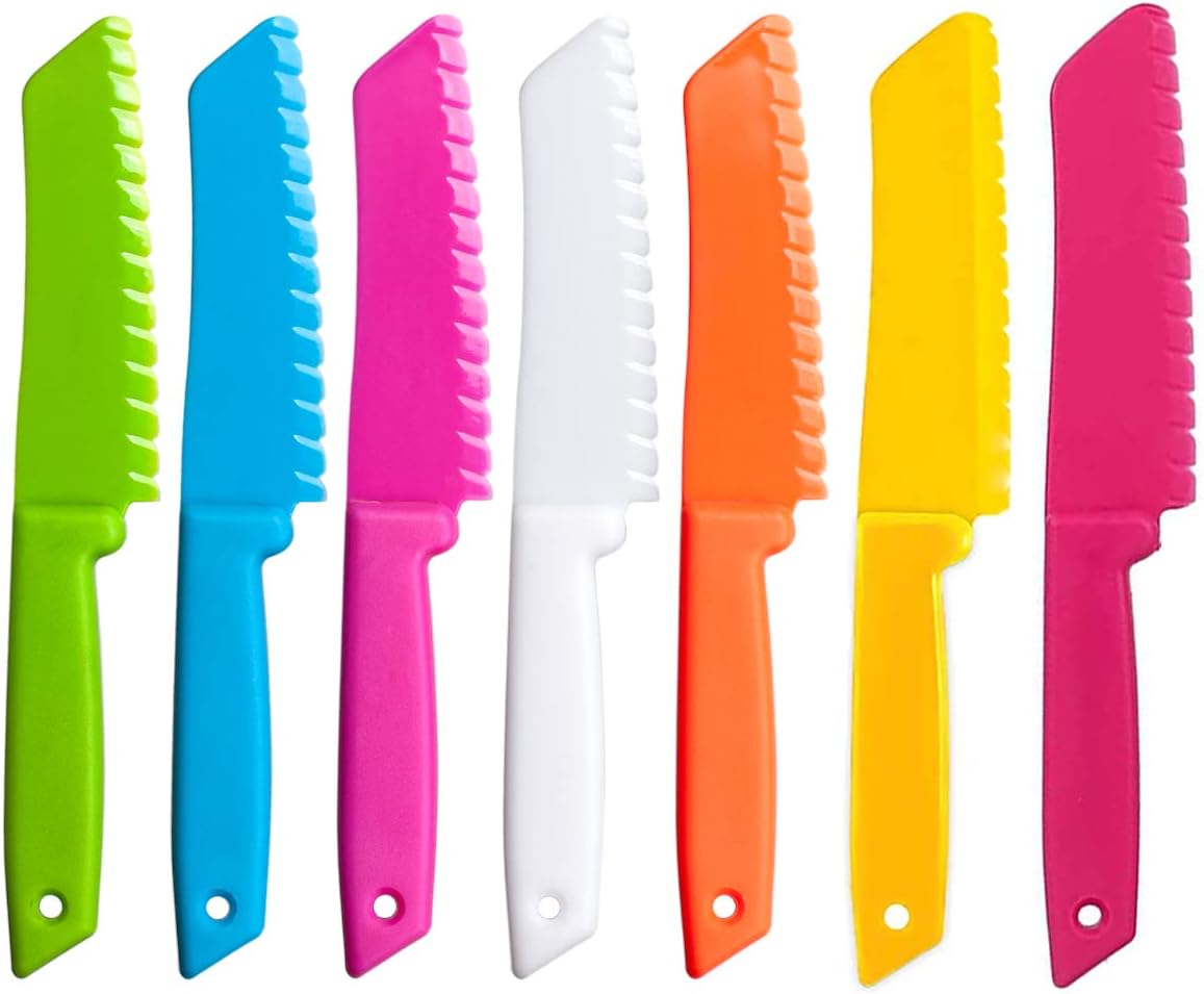 6 Pieces Plastic Fruit Knife: Food-Grade, Kid Kitchen Knife Set Safe