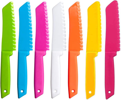 6 Pieces Plastic Fruit Knife: Food-Grade, Kid Kitchen Knife Set Safe