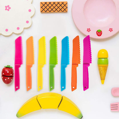 6 Pieces Plastic Fruit Knife: Food-Grade, Kid Kitchen Knife Set Safe