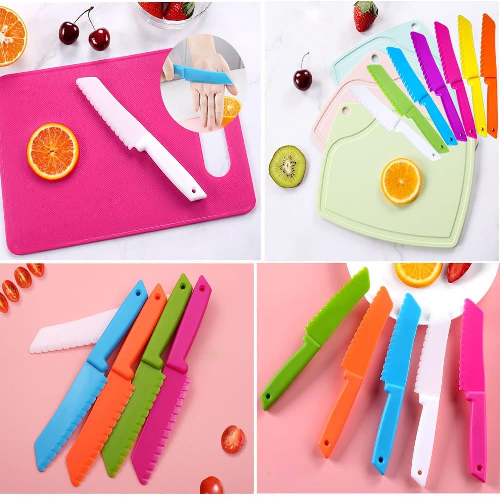 6 Pieces Plastic Fruit Knife: Food-Grade, Kid Kitchen Knife Set Safe
