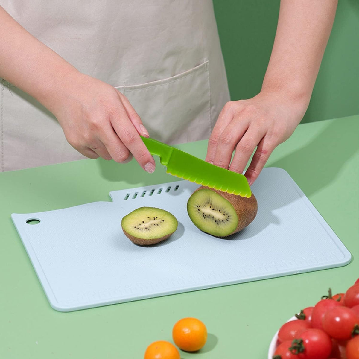 6 Pieces Plastic Fruit Knife: Food-Grade, Kid Kitchen Knife Set Safe