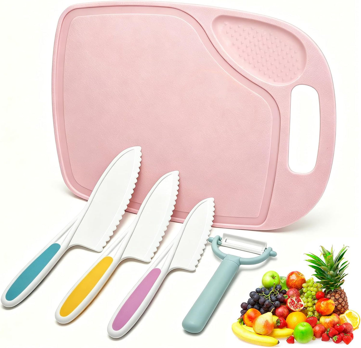 6 Pieces Plastic Fruit Knife: Food-Grade, Kid Kitchen Knife Set Safe