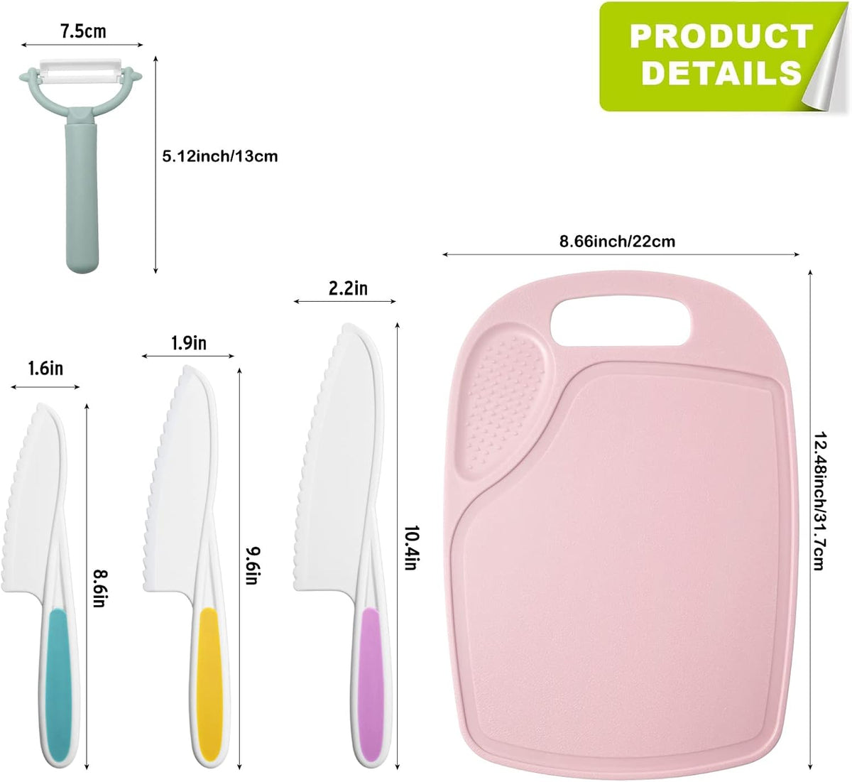 6 Pieces Plastic Fruit Knife: Food-Grade, Kid Kitchen Knife Set Safe