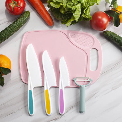 6 Pieces Plastic Fruit Knife: Food-Grade, Kid Kitchen Knife Set Safe