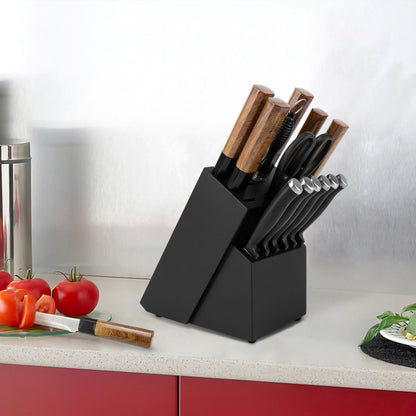 Knife Block for Kitchen Countertop - 20 Slot Universal Knife Holder with Acacia Wood, Large Knife Storage Organizer for Butcher Block, Knife Block Storage without Knives, Easy for Knife set