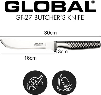 Global GF-27-7 inch, 16cm Heavyweight Butcher's Knife, 7 inch, Stainles Steel