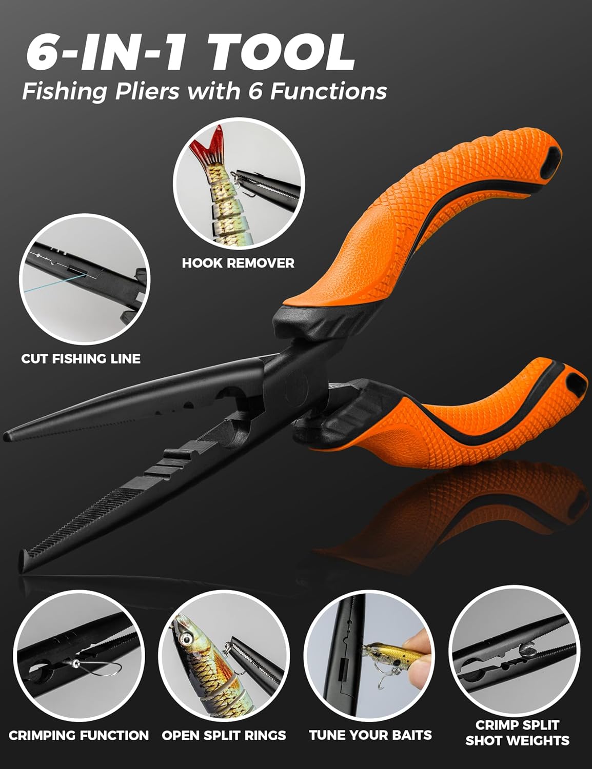 2PC Fishing Tool Kit - 7" Fillet Knife,Fishing Pliers,Multitool Hook Remover Fishing Pliers,Fishing Gear for Saltwater