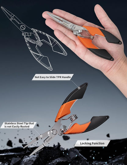 2PC Fishing Tool Kit - 7" Fillet Knife,Fishing Pliers,Multitool Hook Remover Fishing Pliers,Fishing Gear for Saltwater