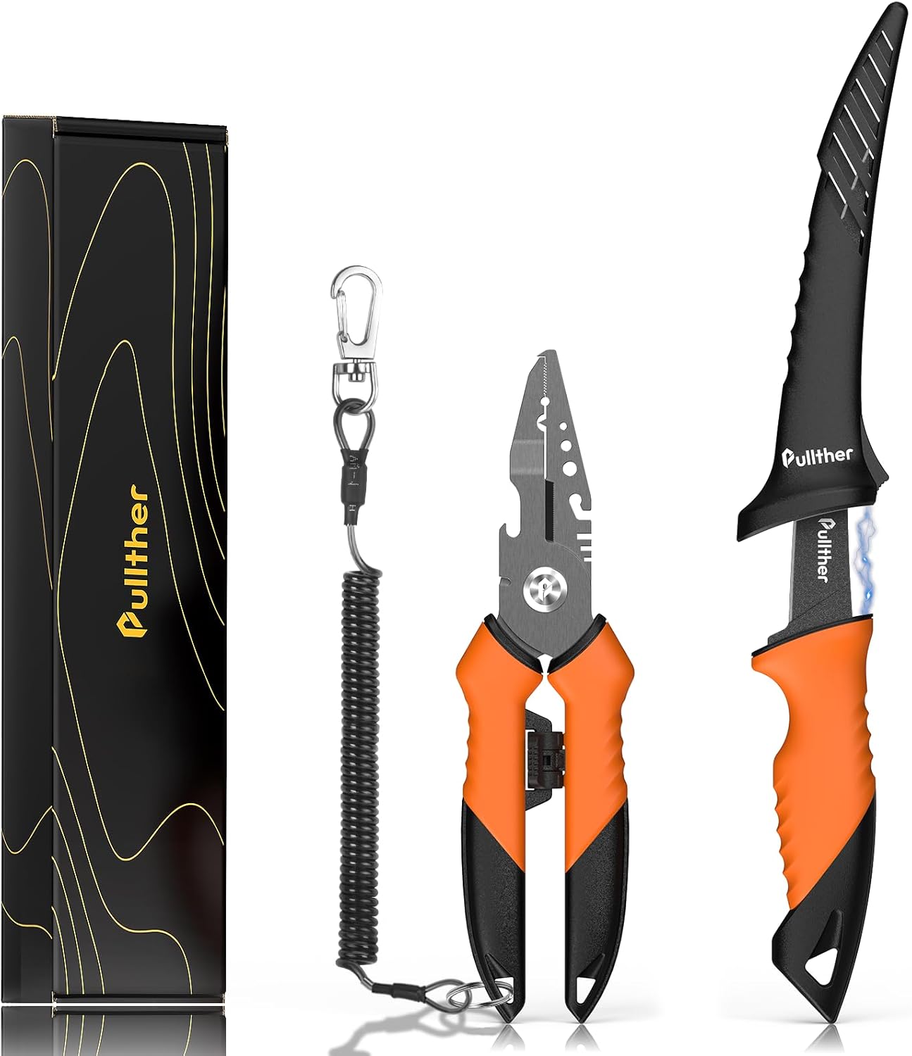 2PC Fishing Tool Kit - 7" Fillet Knife,Fishing Pliers,Multitool Hook Remover Fishing Pliers,Fishing Gear for Saltwater