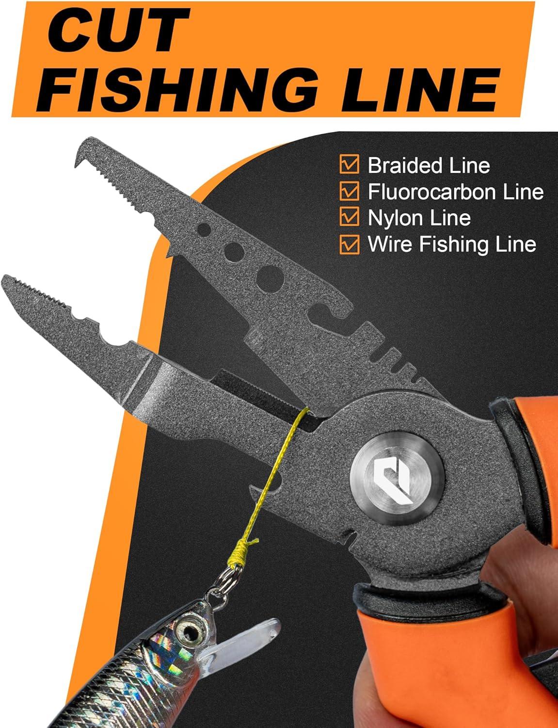 2PC Fishing Tool Kit - 7" Fillet Knife,Fishing Pliers,Multitool Hook Remover Fishing Pliers,Fishing Gear for Saltwater