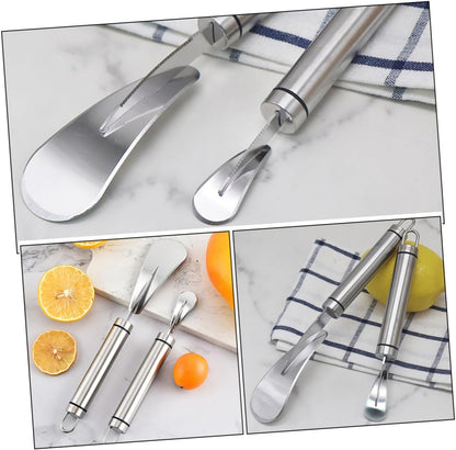 2pcs Citrus Peeler Set with 304 Stainless Steel Orange and Grapefruit Knives Multifunctional Fruit Peeling Tools for Kitchen and Home Use