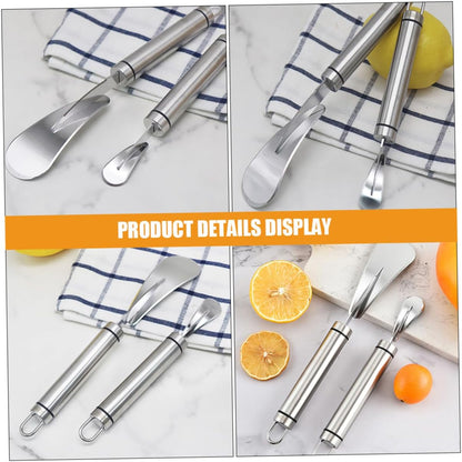 2pcs Citrus Peeler Set with 304 Stainless Steel Orange and Grapefruit Knives Multifunctional Fruit Peeling Tools for Kitchen and Home Use