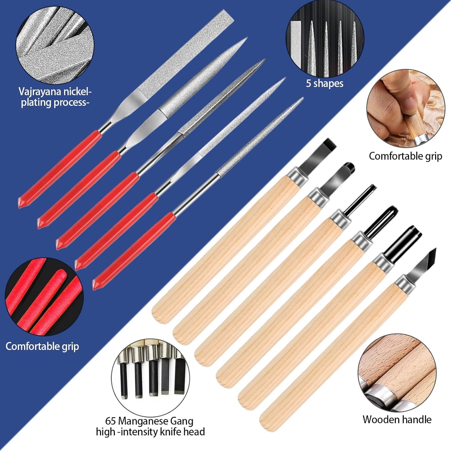 25pcs Precisio with Deburring Tool, Craft Knife,hand File,Carving Knife Suitable for sanding, carving, modeling, cutting, scraping,3D Printing Deburring kit