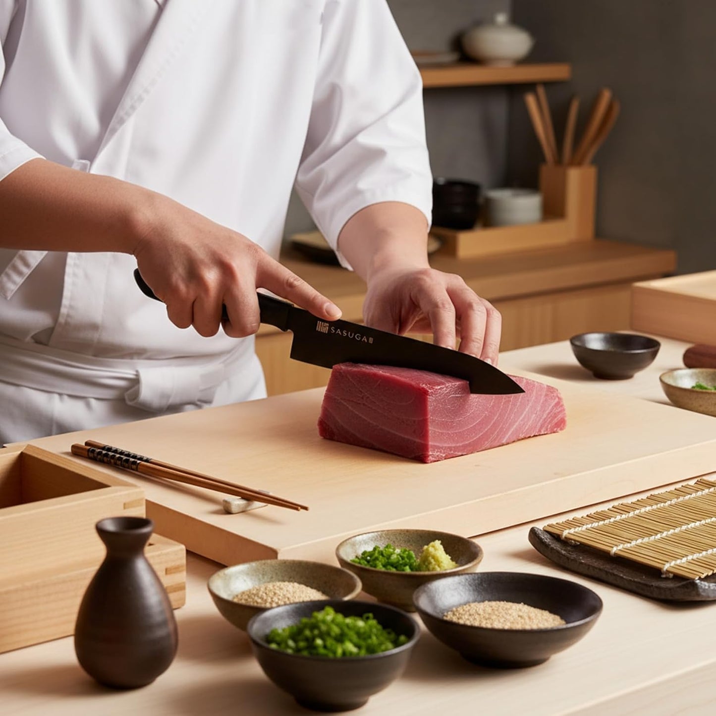 Lightweigth Japanese Nakiri Vegetable Knife 165 mm – Made in Japan | Molybdenum-Vanadium Stainless Steel | Flat Blade for Precise Vegetable Cutting