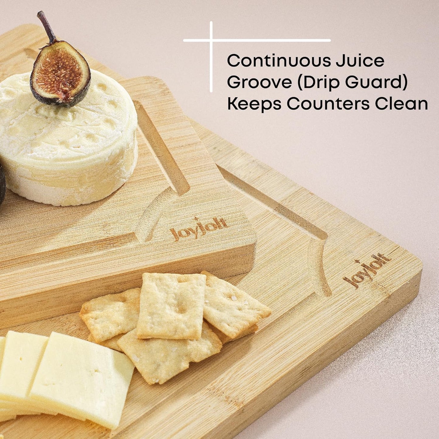 Bamboo Cutting Boards - Large & Small Wooden Board - Serving Cheese, Bread or Chopping Boards. Non-Slip