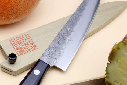 Yoshihiro Stainless Clad Nashiji Ginsan High Carbon Stain Resistant Steel Petty Utility Knife (5.3'' (135mm) & No Saya)