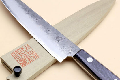 Yoshihiro Stainless Clad Nashiji Ginsan High Carbon Stain Resistant Steel Petty Utility Knife (5.3'' (135mm) & No Saya)
