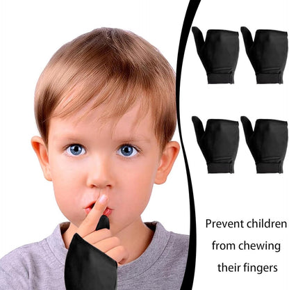 4pcs Thumb Sucking Guard Gloves Kids Anti Thumb Sucking Glove Chewy Compression Thumb Sucking Stop Nail Biting Finger Biting Glove for Kids Thumb Guard for Ages 5-12