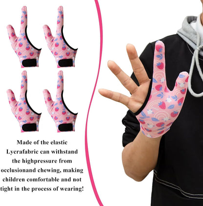 4pcs Thumb Sucking Guard Gloves Kids Anti Thumb Sucking Glove Chewy Compression Thumb Sucking Stop Nail Biting Finger Biting Glove for Kids Thumb Guard for Ages 5-12