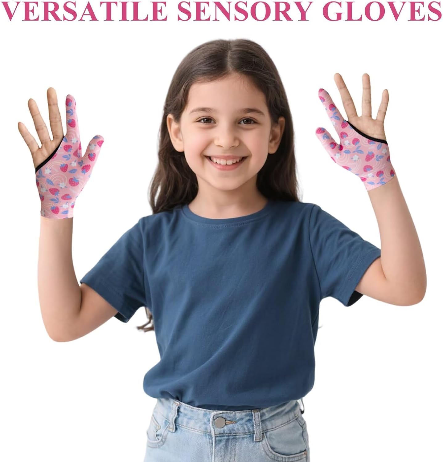 4pcs Thumb Sucking Guard Gloves Kids Anti Thumb Sucking Glove Chewy Compression Thumb Sucking Stop Nail Biting Finger Biting Glove for Kids Thumb Guard for Ages 5-12