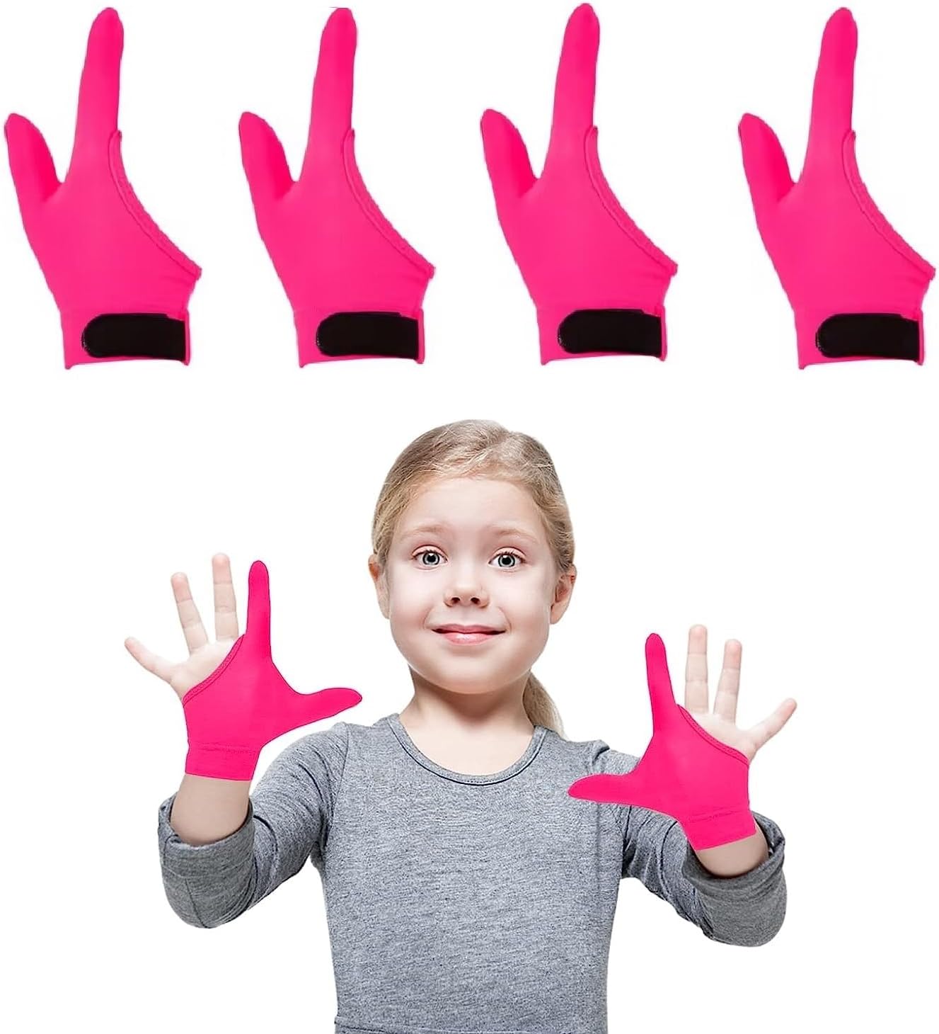 4pcs Thumb Sucking Guard Gloves Kids Anti Thumb Sucking Glove Chewy Compression Thumb Sucking Stop Nail Biting Finger Biting Glove for Kids Thumb Guard for Ages 5-12