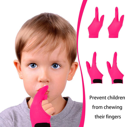 4pcs Thumb Sucking Guard Gloves Kids Anti Thumb Sucking Glove Chewy Compression Thumb Sucking Stop Nail Biting Finger Biting Glove for Kids Thumb Guard for Ages 5-12