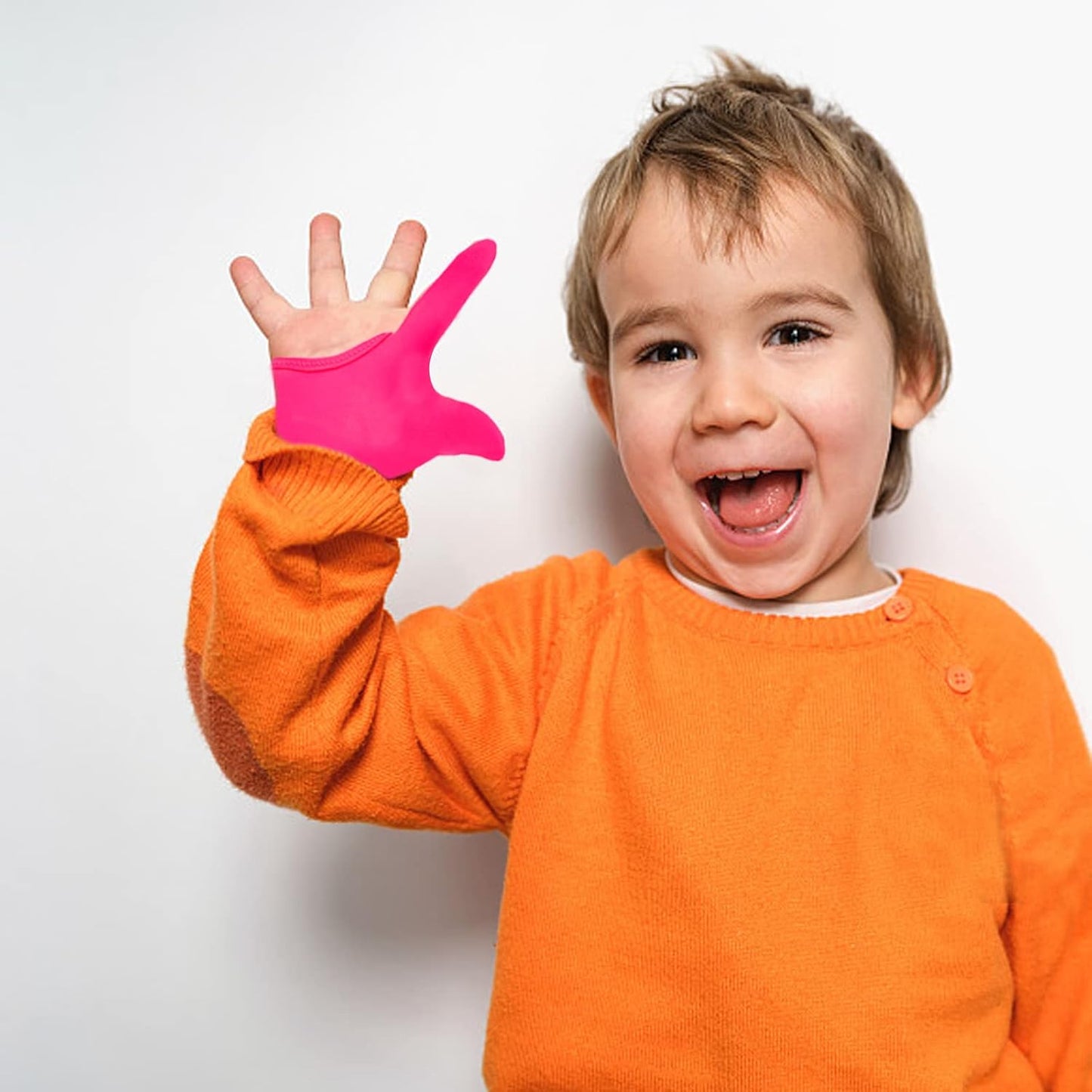 4pcs Thumb Sucking Guard Gloves Kids Anti Thumb Sucking Glove Chewy Compression Thumb Sucking Stop Nail Biting Finger Biting Glove for Kids Thumb Guard for Ages 5-12