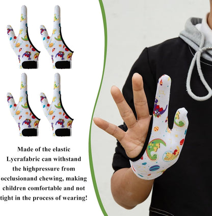 4pcs Thumb Sucking Guard Gloves Kids Anti Thumb Sucking Glove Chewy Compression Thumb Sucking Stop Nail Biting Finger Biting Glove for Kids Thumb Guard for Ages 5-12