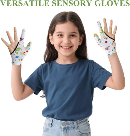 4pcs Thumb Sucking Guard Gloves Kids Anti Thumb Sucking Glove Chewy Compression Thumb Sucking Stop Nail Biting Finger Biting Glove for Kids Thumb Guard for Ages 5-12