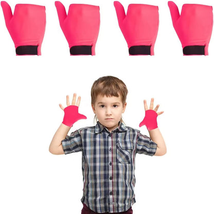 4pcs Thumb Sucking Guard Gloves Kids Anti Thumb Sucking Glove Chewy Compression Thumb Sucking Stop Nail Biting Finger Biting Glove for Kids Thumb Guard for Ages 5-12