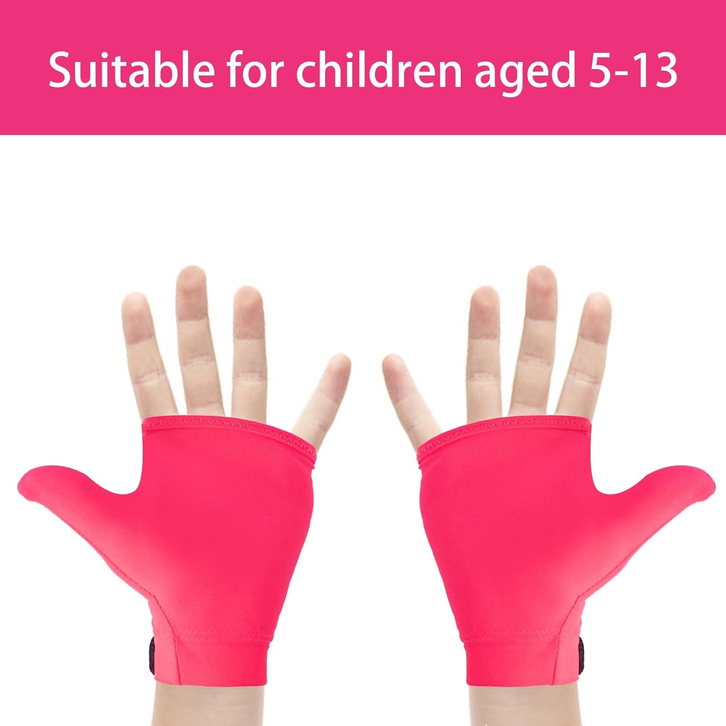 4pcs Thumb Sucking Guard Gloves Kids Anti Thumb Sucking Glove Chewy Compression Thumb Sucking Stop Nail Biting Finger Biting Glove for Kids Thumb Guard for Ages 5-12