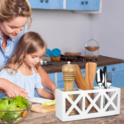 Wooden Silverware Holder Flatware Utensil Caddy Cutlery Holder for Party