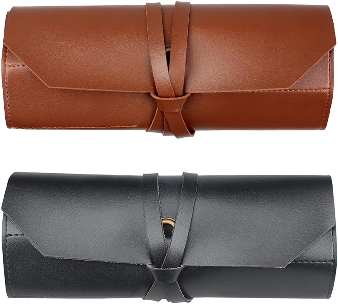 10 Pockets Roll Up Tool Pouch, Chisel Roll Multi-Functional Tool Roll Bag, Leather Portable Repair Woodworking And Electrical Bag, Store Chisel,Wrench,Pliers,Carving Knife (BROWN)