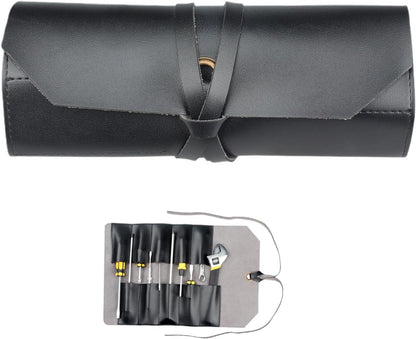 10 Pockets Roll Up Tool Pouch, Chisel Roll Multi-Functional Tool Roll Bag, Leather Portable Repair Woodworking And Electrical Bag, Store Chisel,Wrench,Pliers,Carving Knife (BROWN)